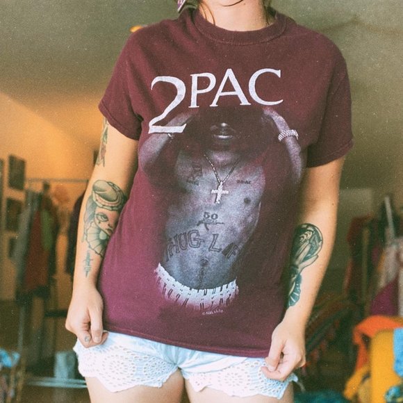2pac multi Tupac Shakur Graphic T-shirt Size Small - Picture 1 of 4